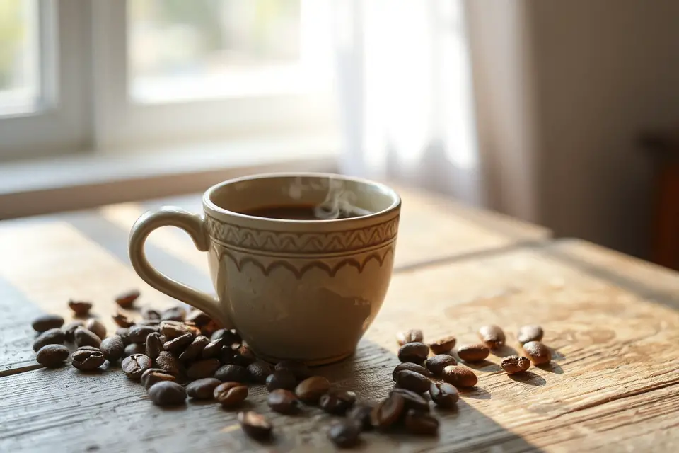 soft natural light coffee