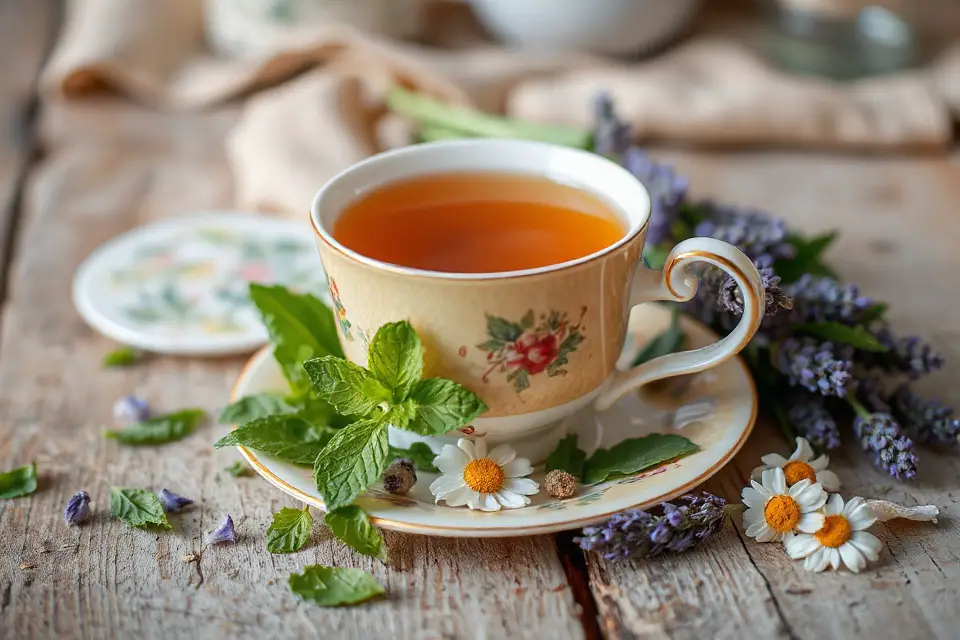 soothing herbal tea cup