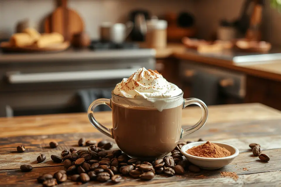 steaming cocoa topped drink