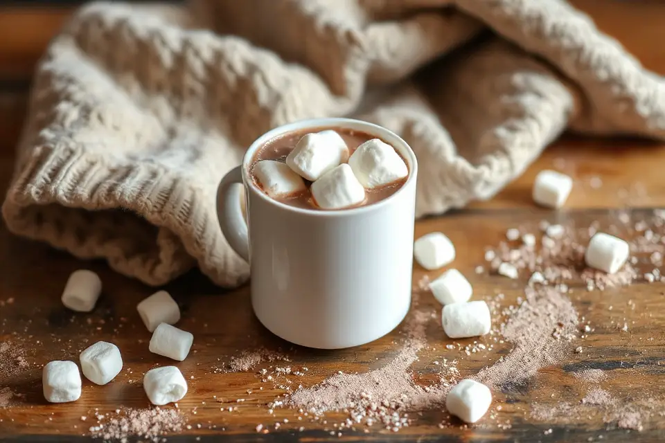 steaming hot chocolate marshmallows