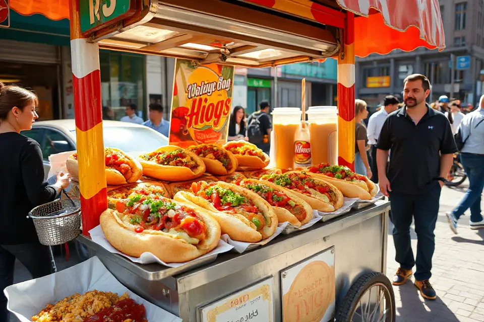street food hot dogs