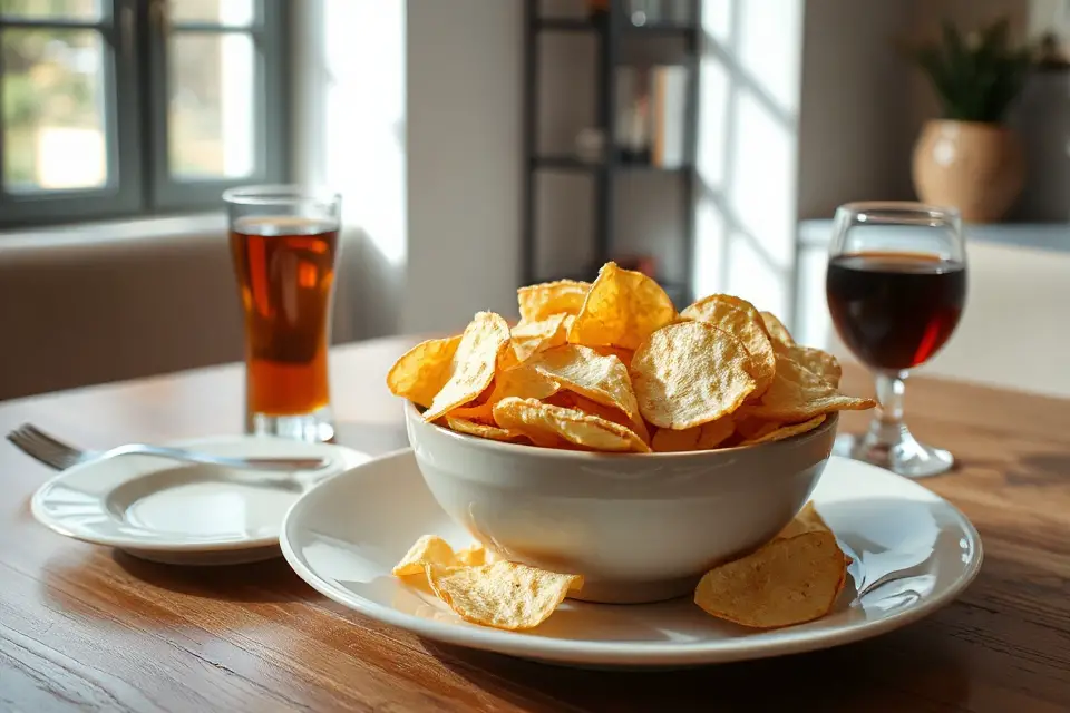 stylish potato chips arrangement