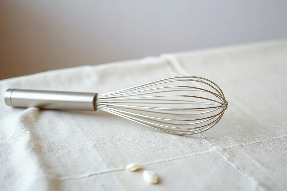 stylish whisk on linen