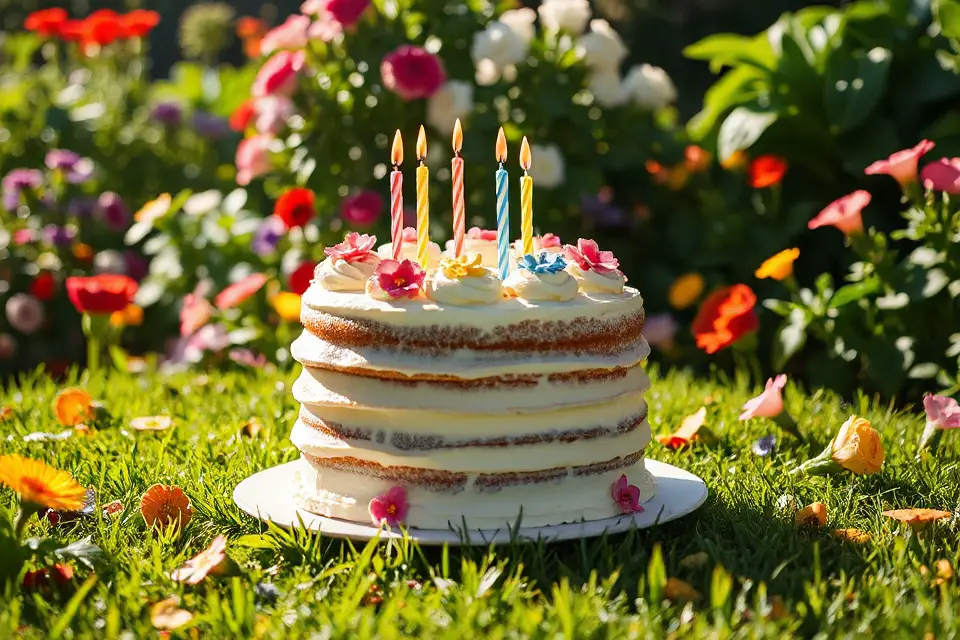 sunny garden birthday cake