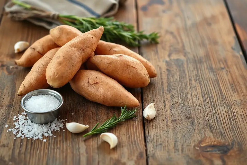 sweet potato with ingredients
