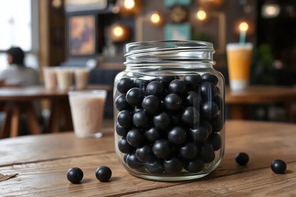 tapioca pearls jar photo