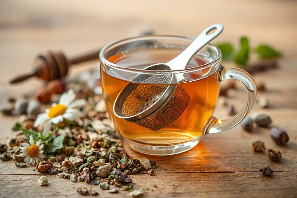 tea infuser with herbs