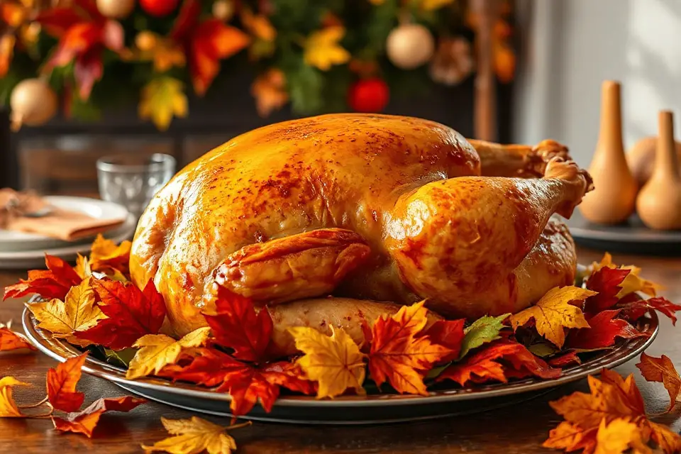 thanksgiving turkey autumn leaves