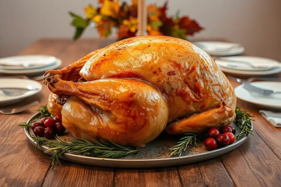 thanksgiving turkey rustic table