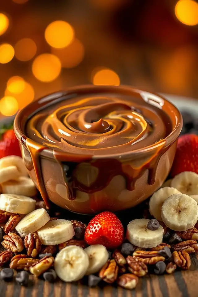 turtle chocolate caramel fondue