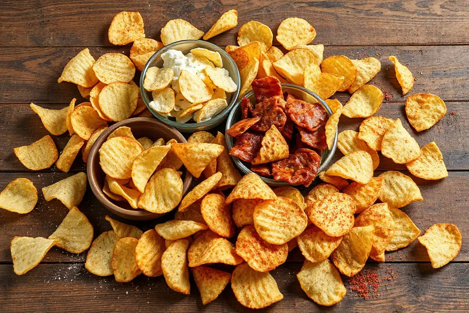 variety of potato chips