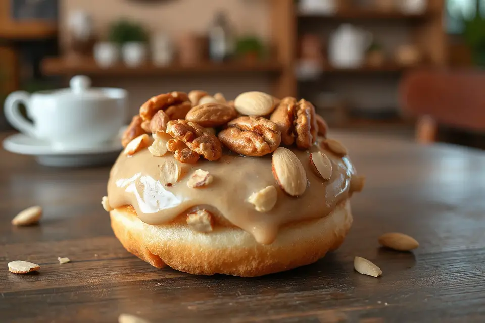 vegan donut with nuts
