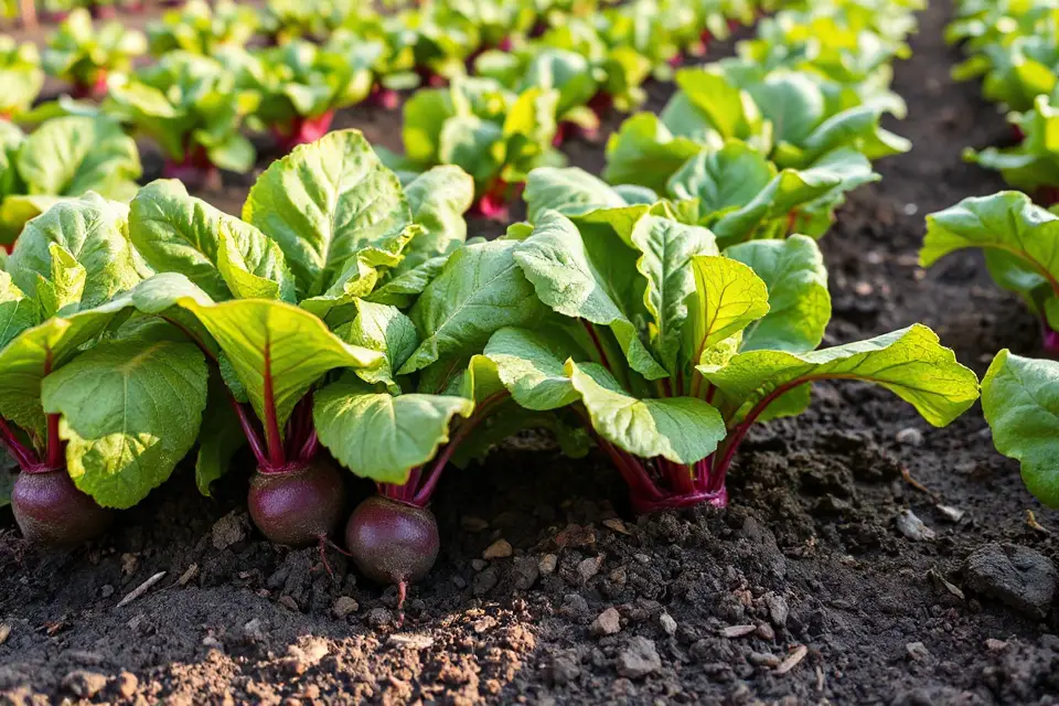 vibrant beets in soil