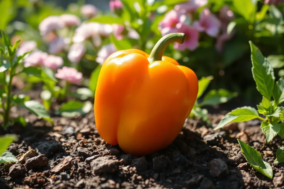 vibrant bell peppers garden