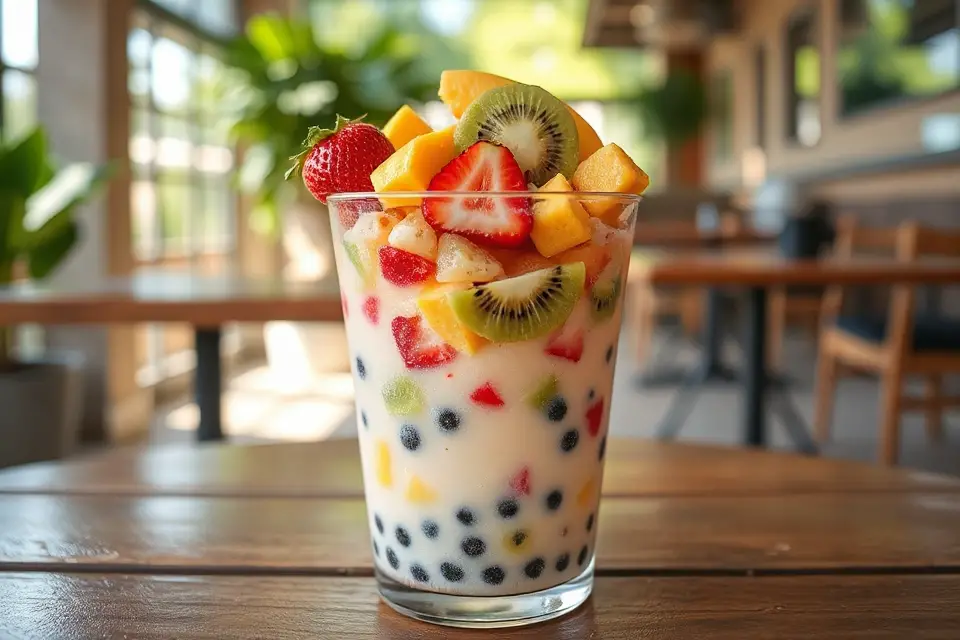 vibrant bubble tea photo