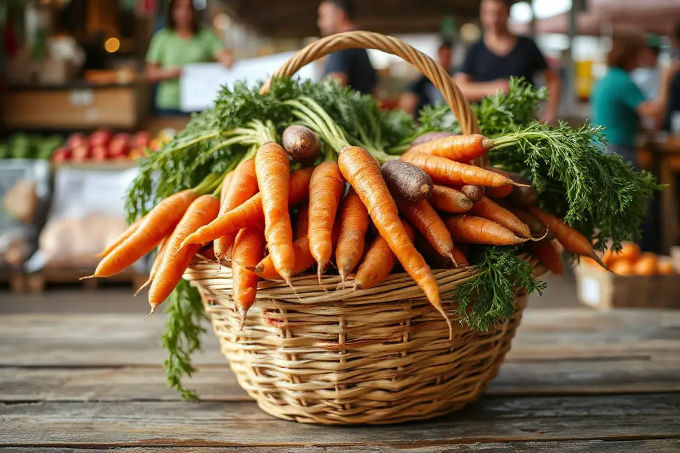 vibrant carrots in basket
