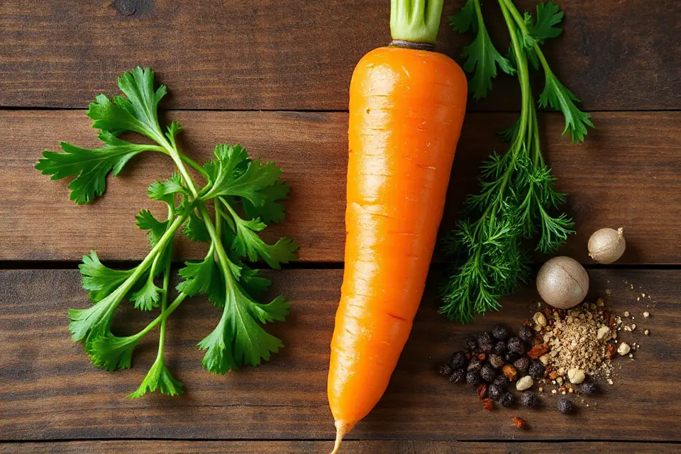 vibrant carrots with herbs