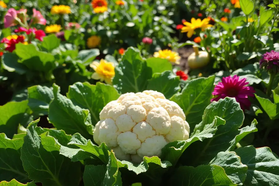 vibrant cauliflower garden photo