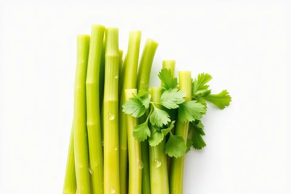 vibrant celery on backdrop