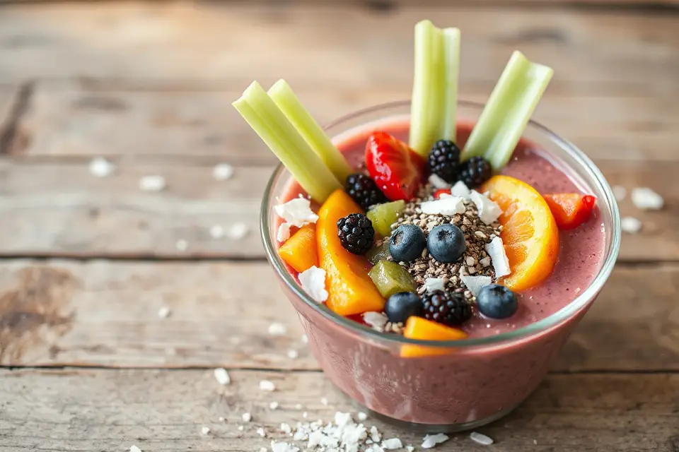 vibrant celery smoothie bowl