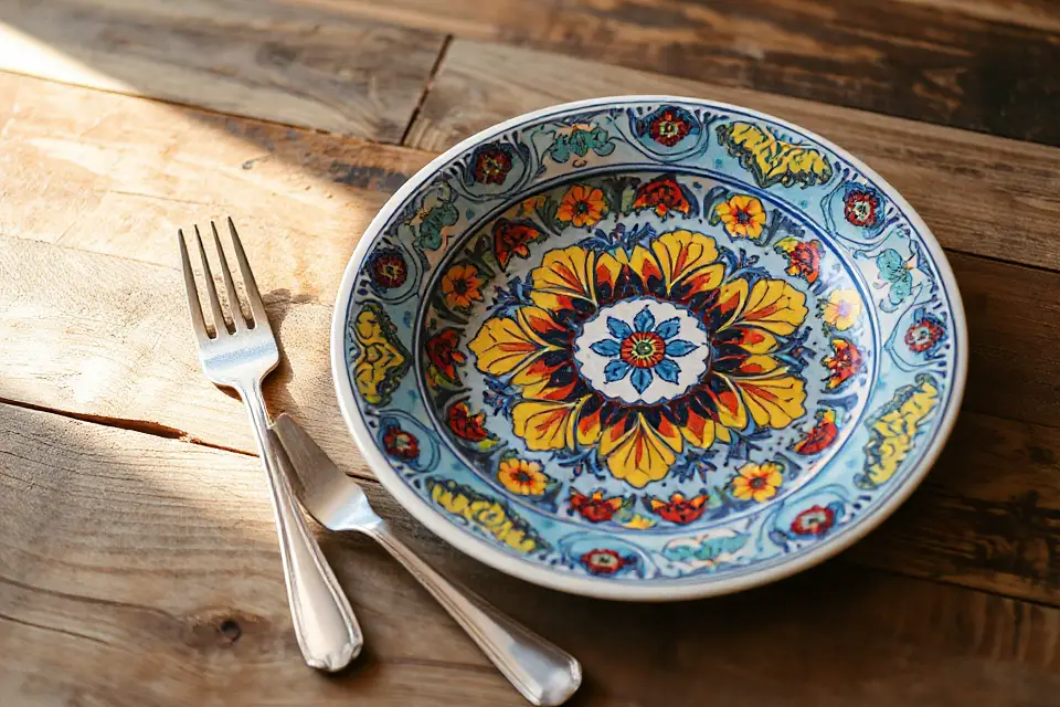 vibrant ceramic plate photo