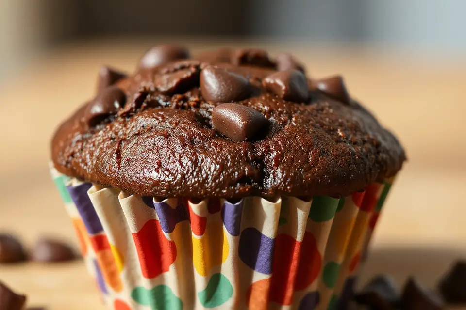 vibrant chocolate muffin photo