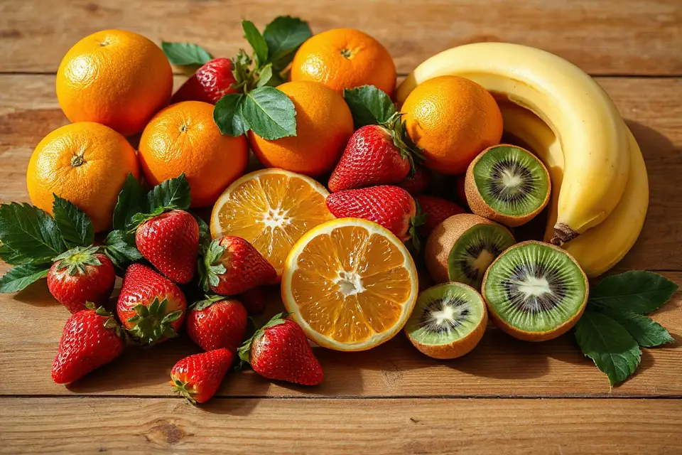 vibrant colorful fruit selection