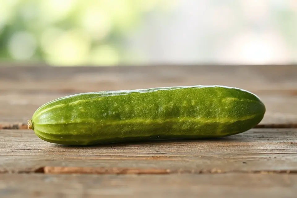 vibrant cucumbers on wood