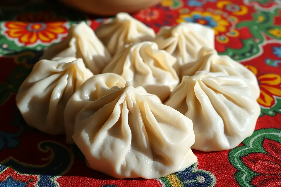 vibrant dumplings tablecloth photo