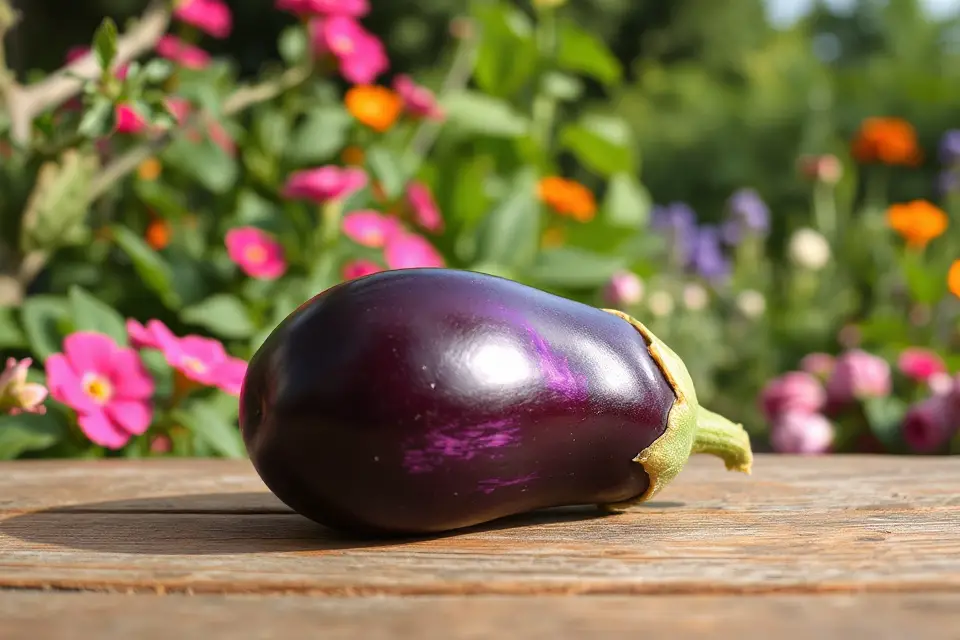 vibrant eggplant garden backdrop