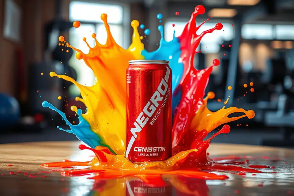 vibrant energy drink splash