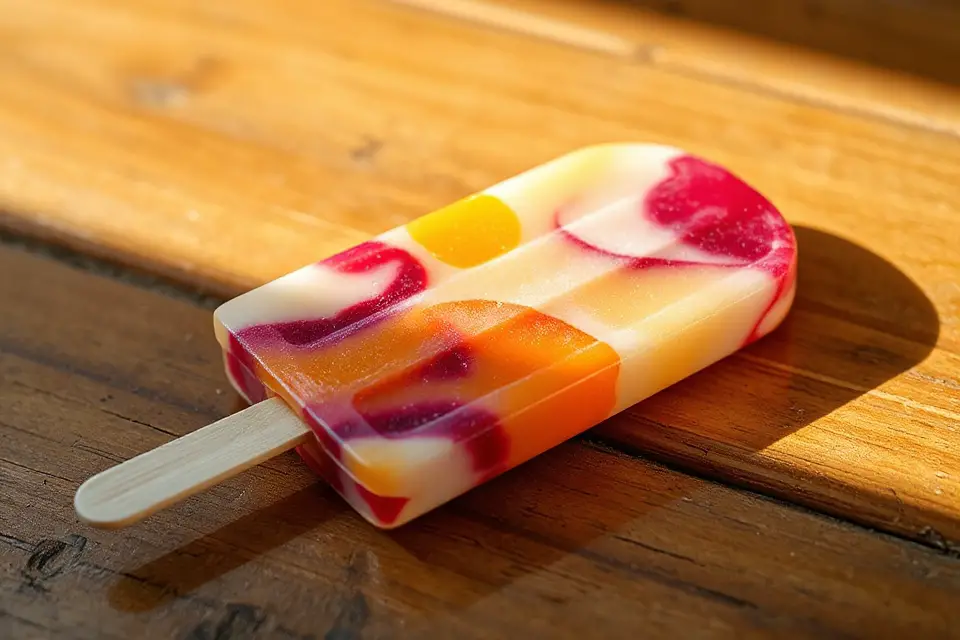 vibrant frozen popsicle photo