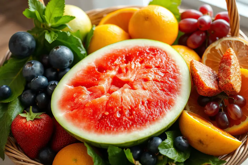 vibrant fruit basket photo