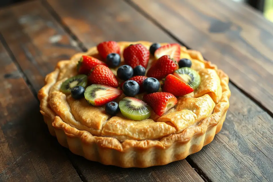 vibrant fruit pie photo