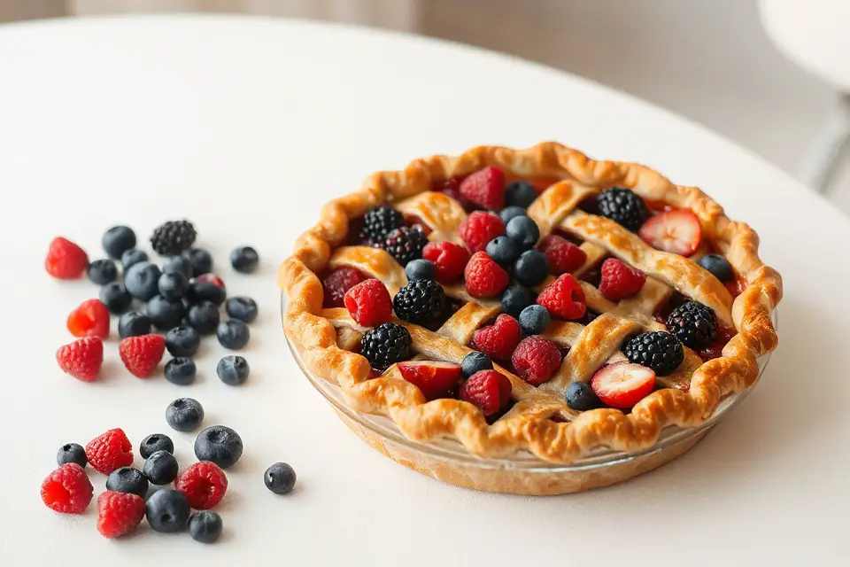 vibrant fruit pie photo