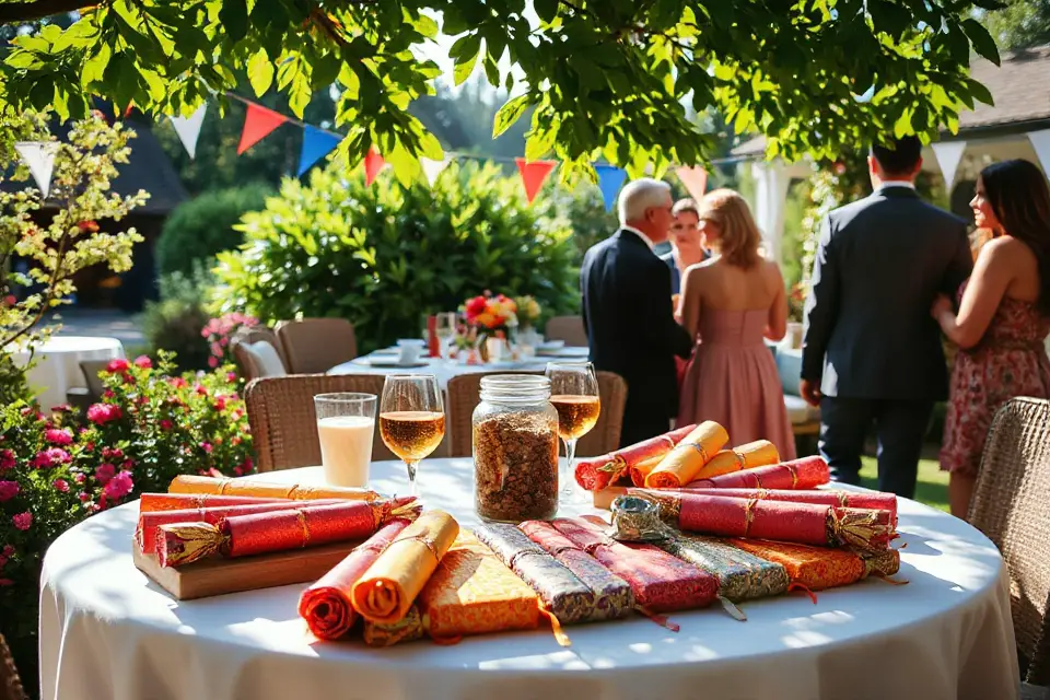 vibrant garden party crackers