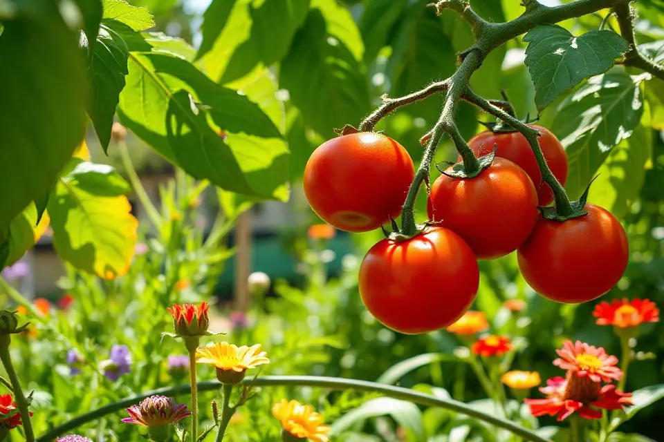 vibrant garden ripe tomatoes