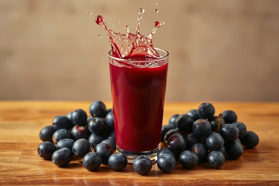 vibrant grape juice splash