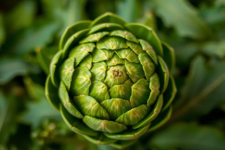 vibrant green artichoke photo
