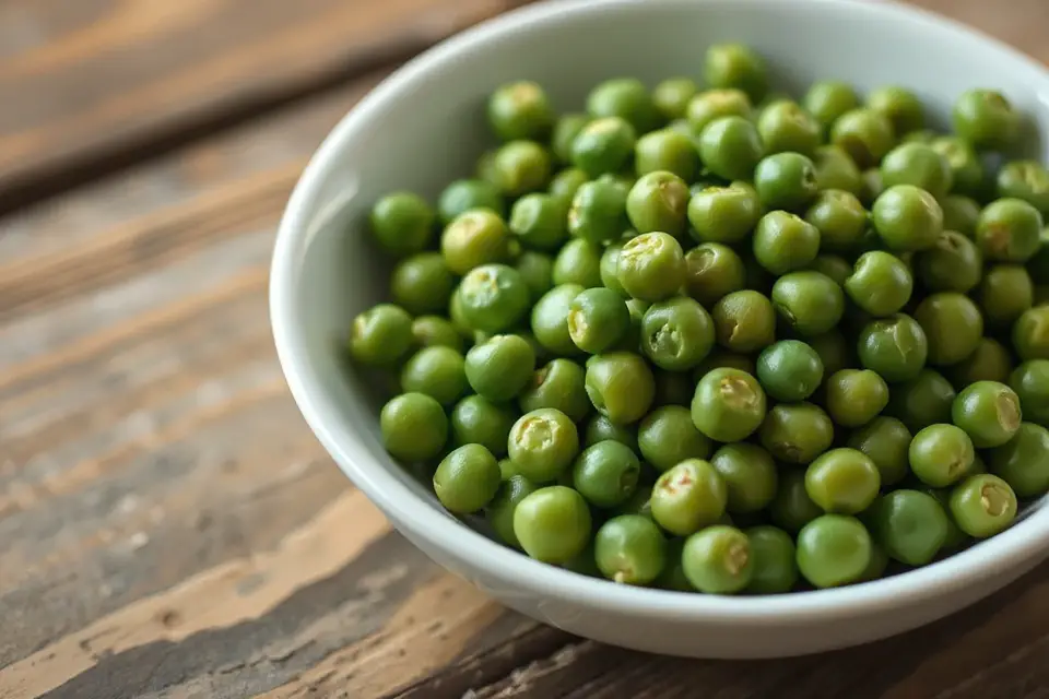 vibrant green peas bowl