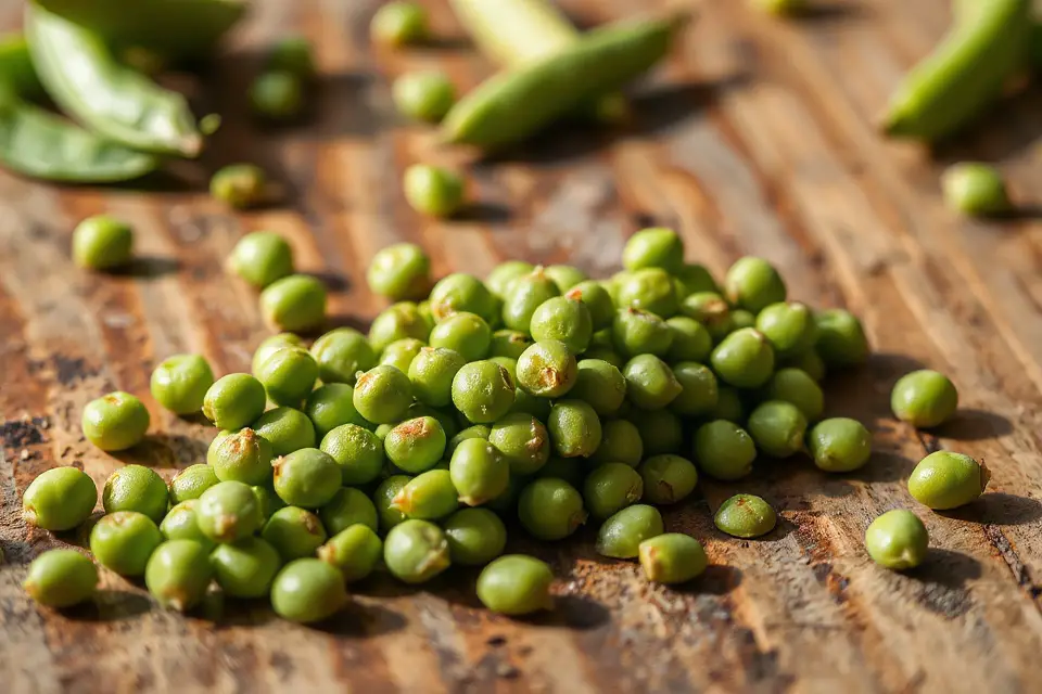 vibrant green peas photo