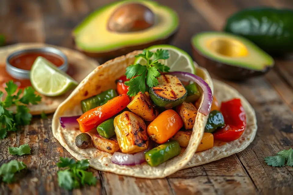 vibrant grilled vegetable taco