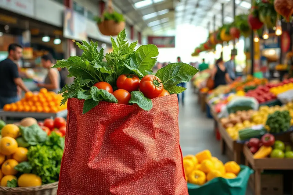 vibrant grocery bag photo