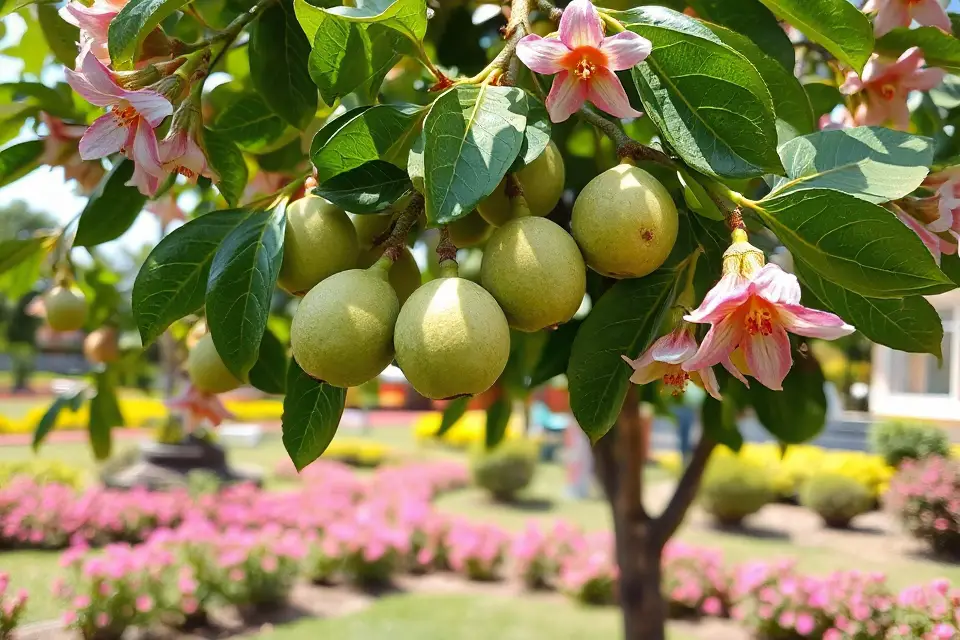vibrant guava garden scene