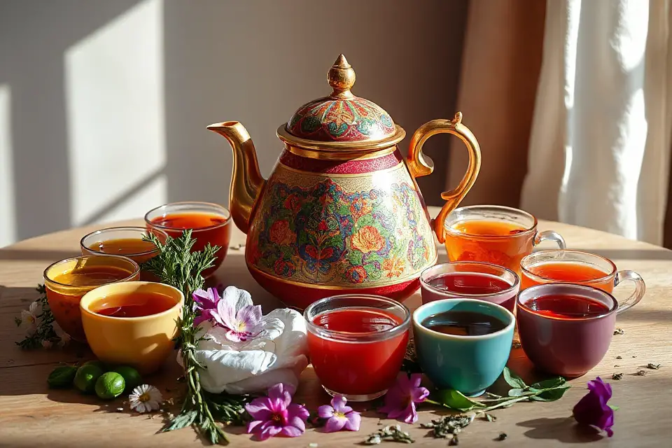 vibrant herbal tea imagery