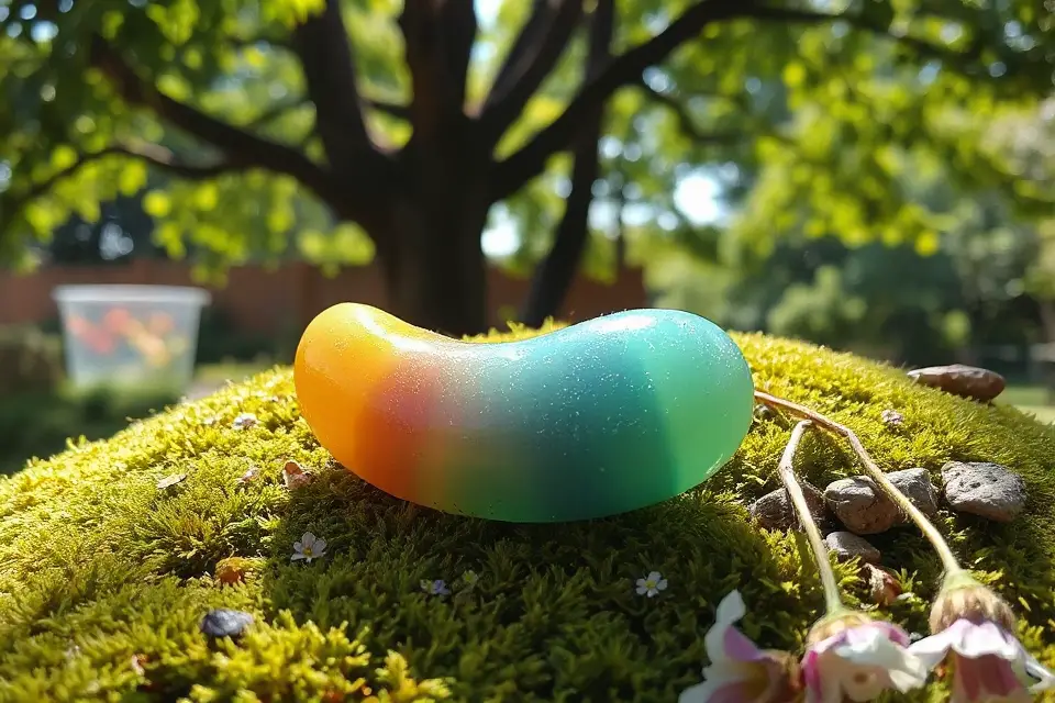 vibrant jellybeans natural backdrop