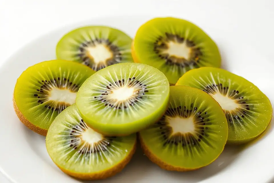 vibrant kiwi slices displayed