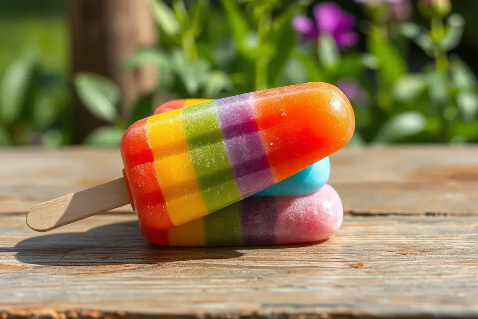 vibrant layered rainbow popsicle