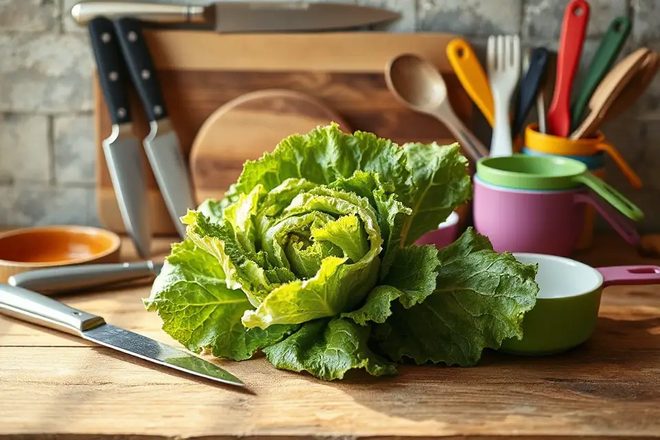 vibrant lettuce kitchen utensils