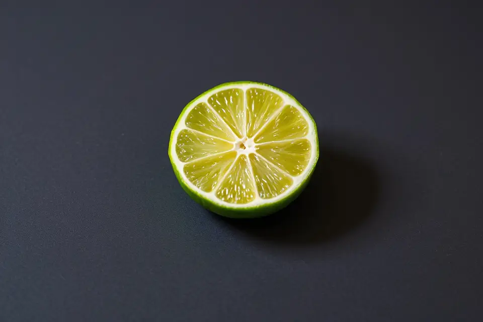 vibrant lime slice shadow